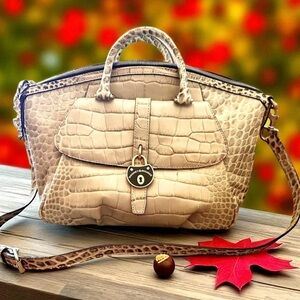 DOONEY & BOURKE New Italian Leather Croco Satchel - $498 MSRP
